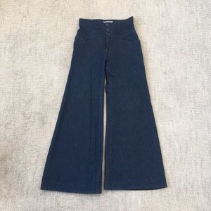 High waisted large bell bottom jeans